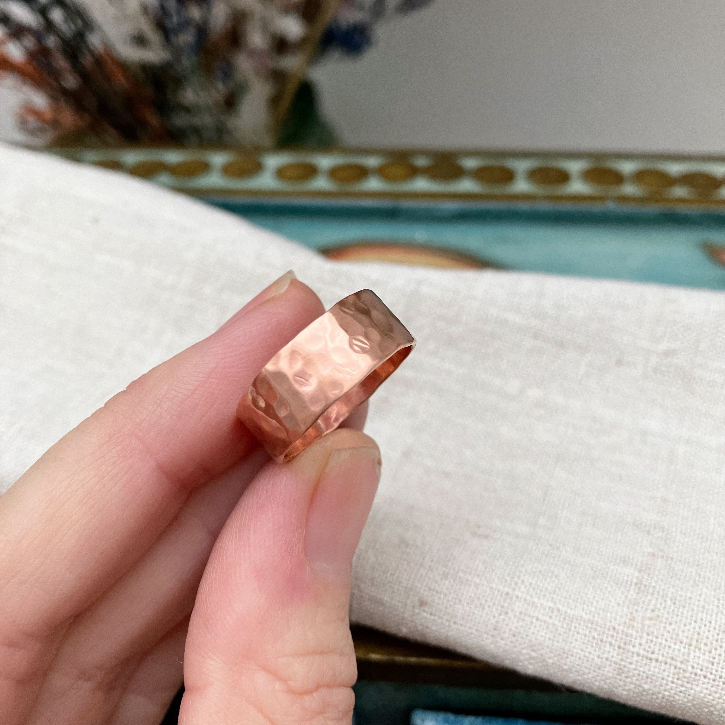Classic Hammered Copper Ring