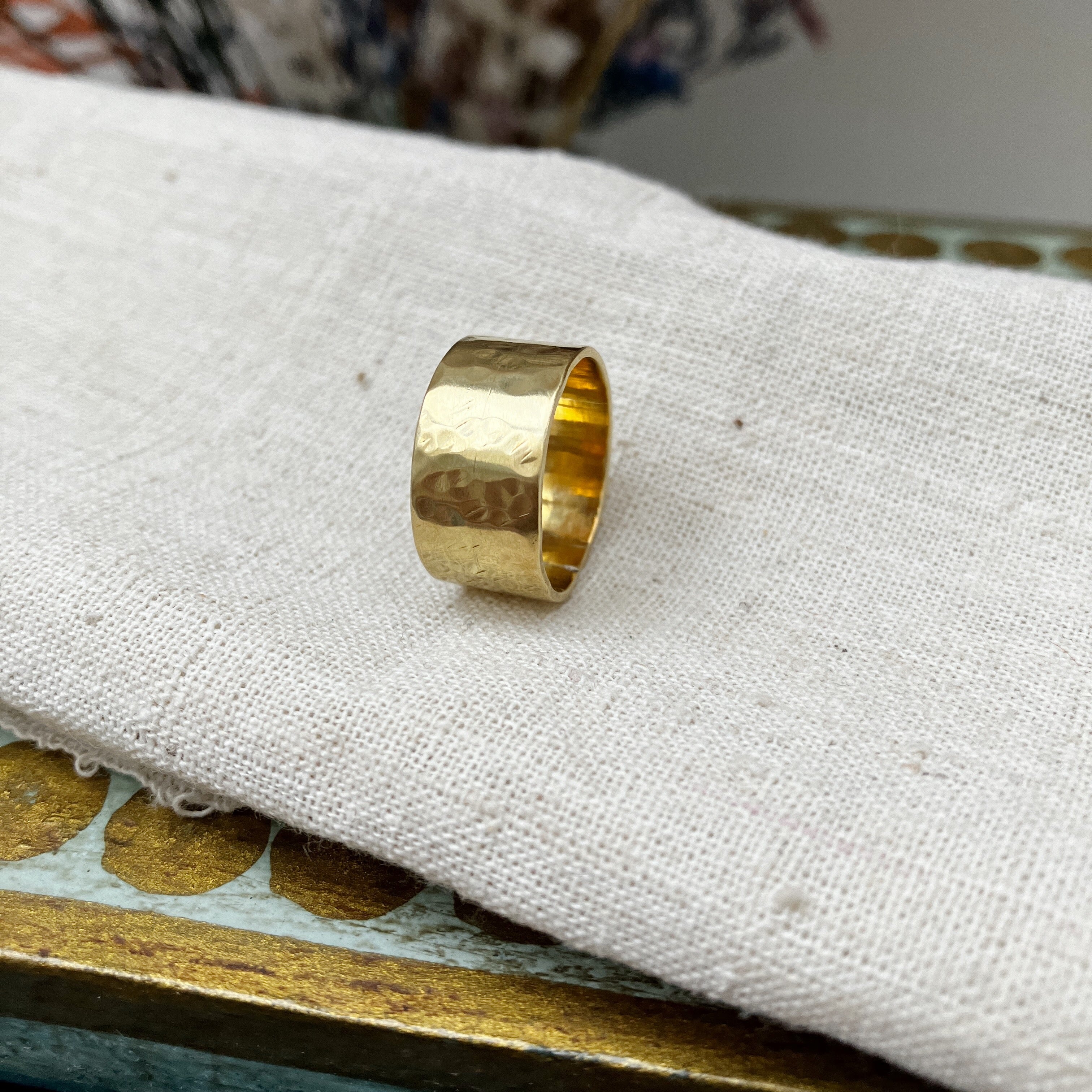 Hammered Brass Chunky Ring
