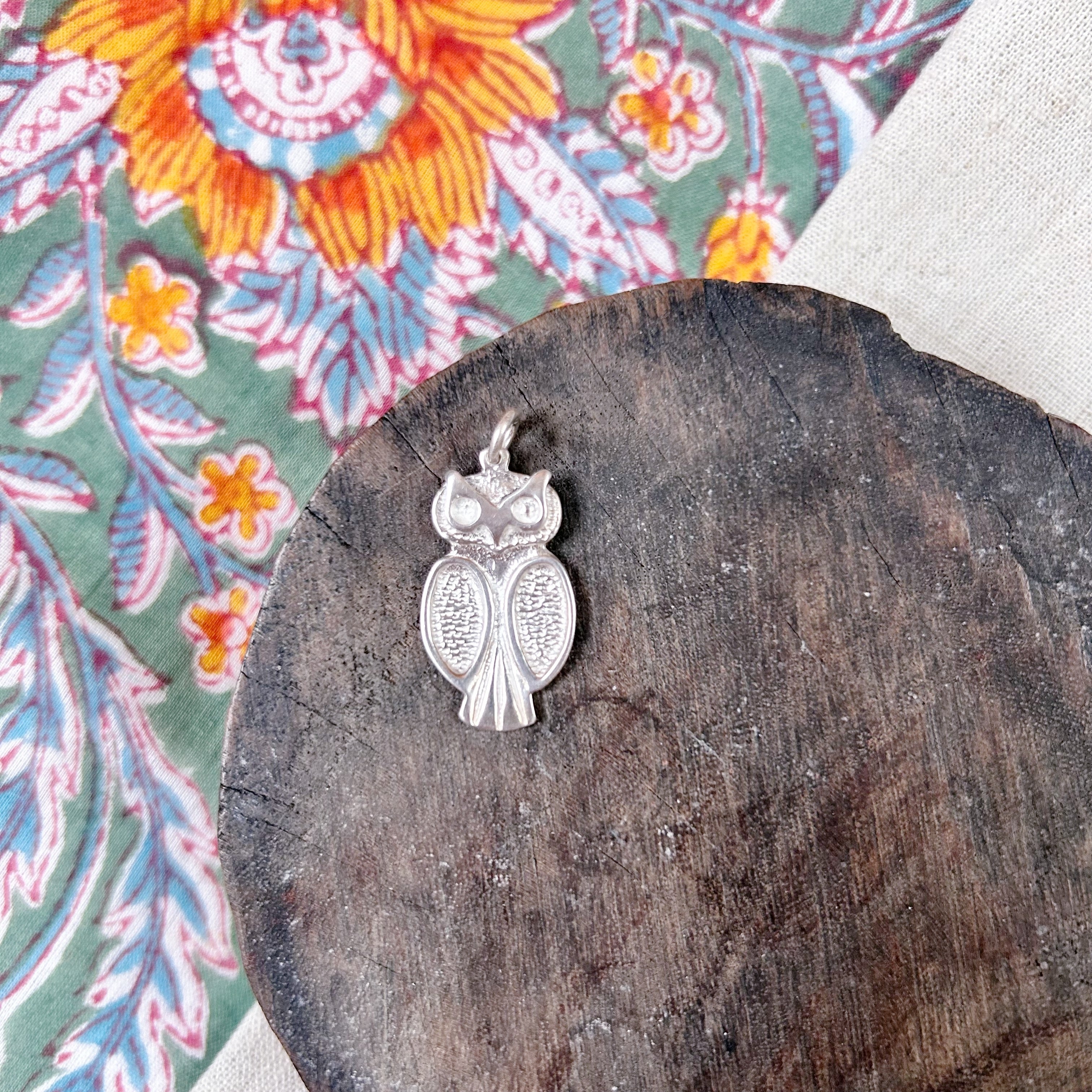 Vintage Silver Owl Pendant