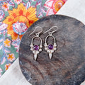 Indian Amethyst & Silver Earrings