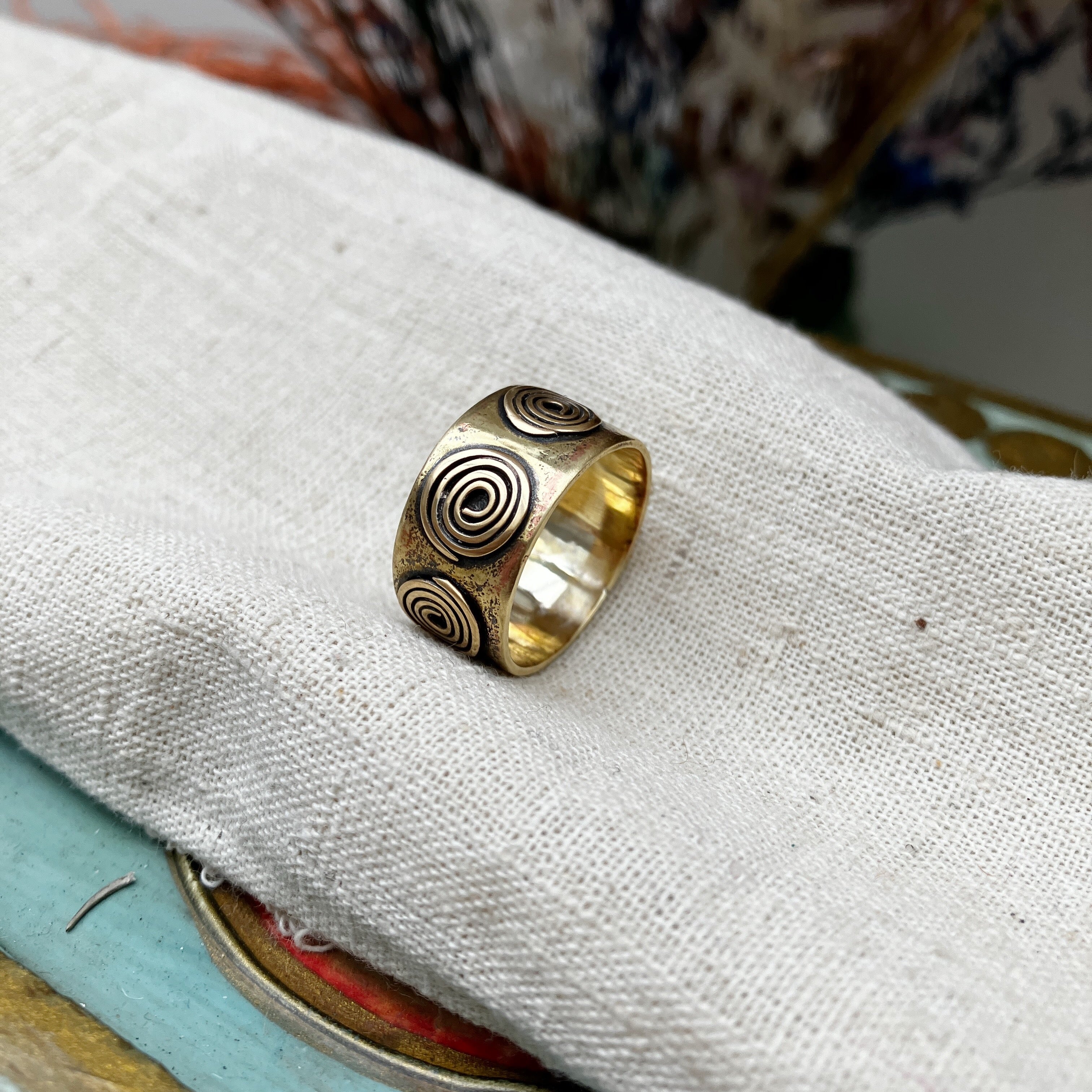 Rustic Spiral Chunky Ring