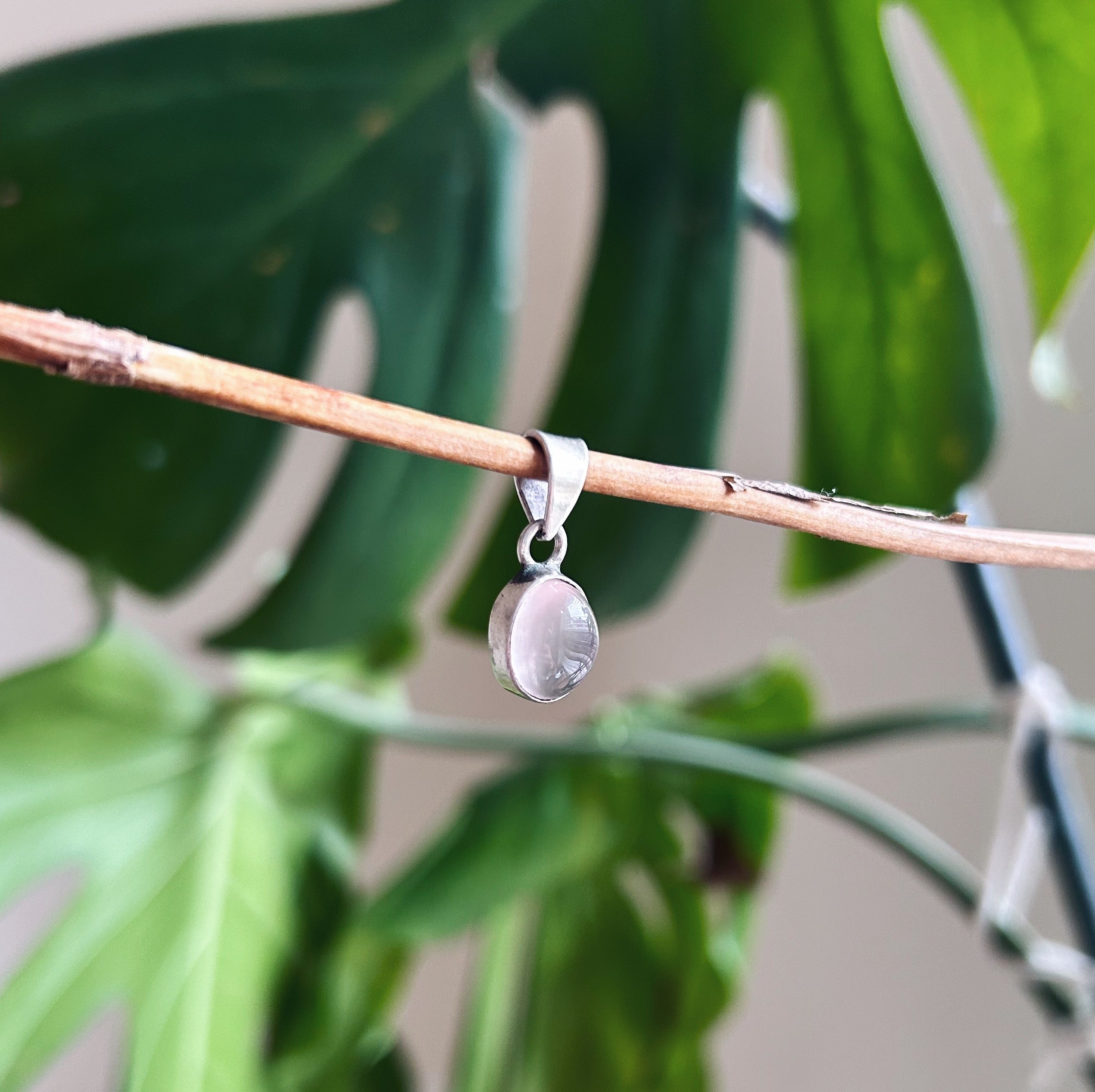 Rose Quartz Silver Pendant