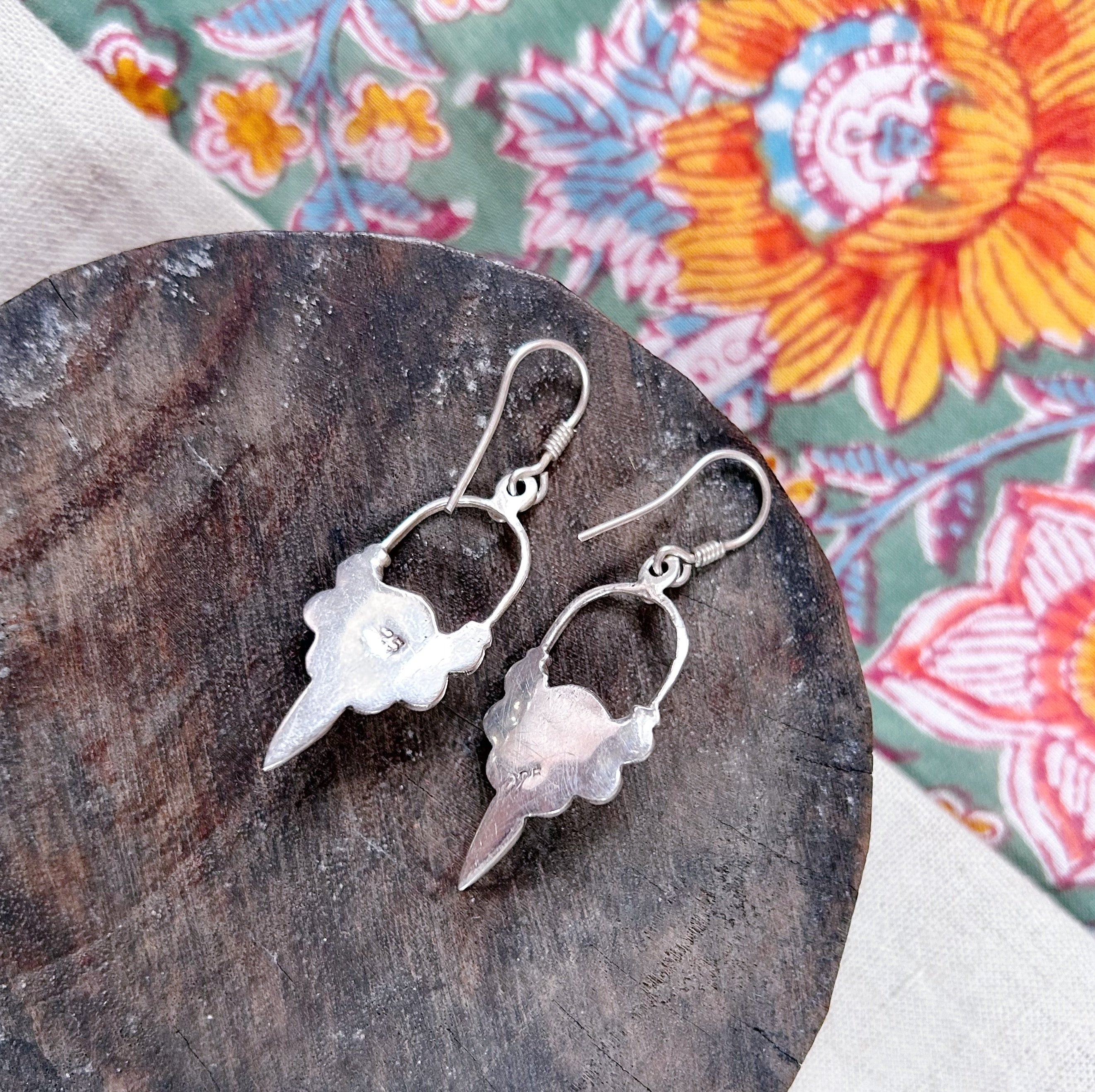 Indian Amethyst & Silver Earrings