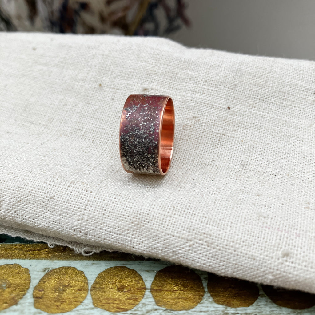 Fired Texture Copper Ring