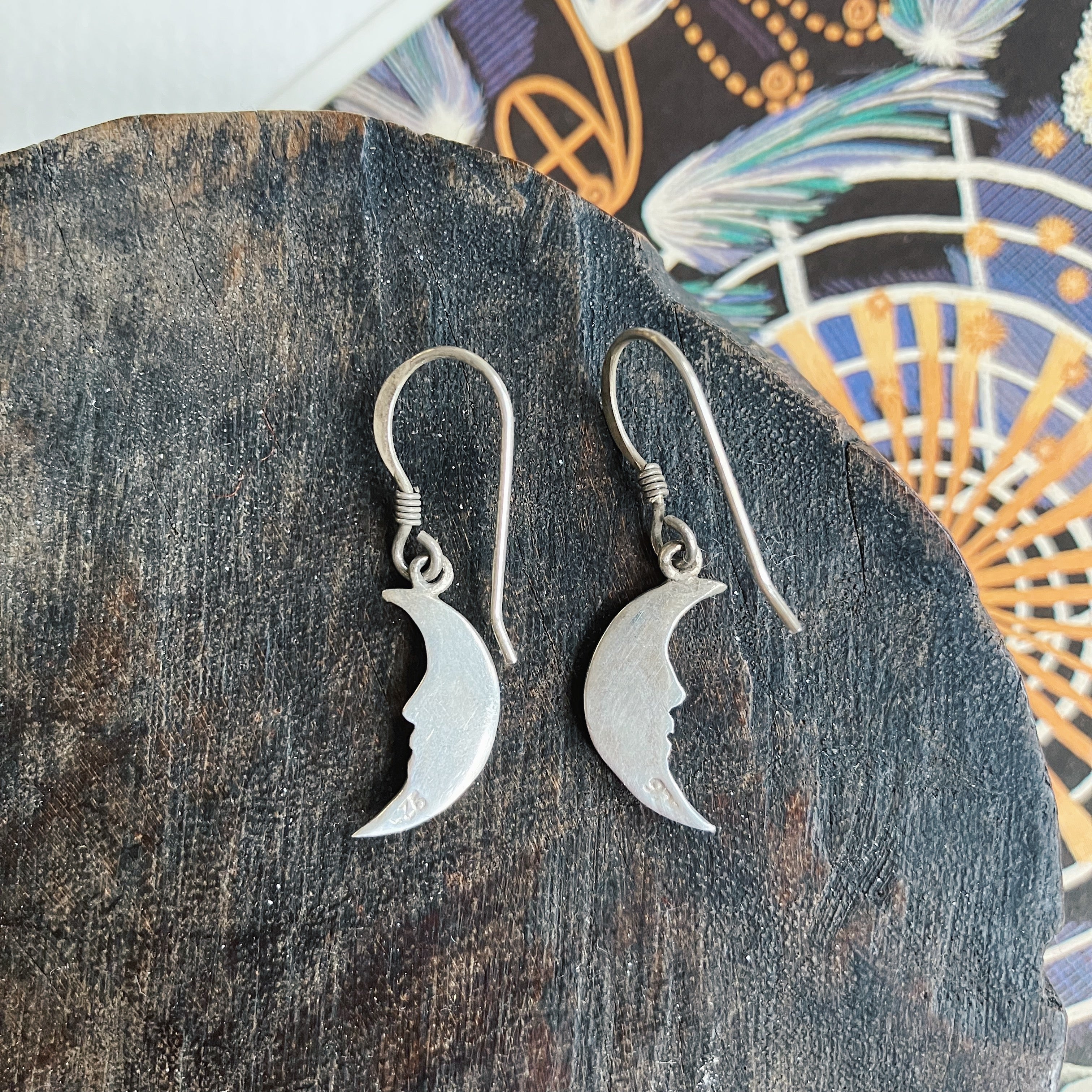 Silver Moon Crescent Earrings