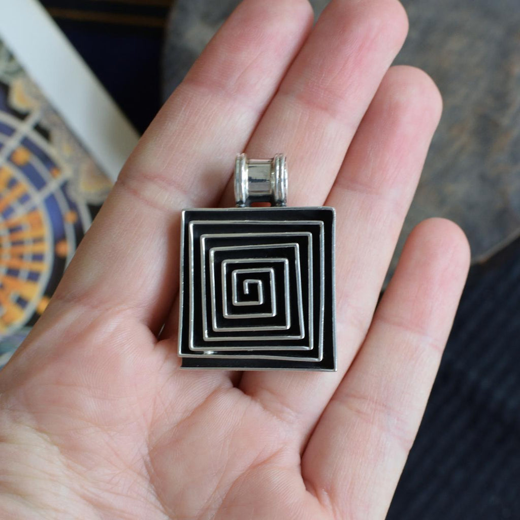 Shadowbox Silver Spiral Pendant