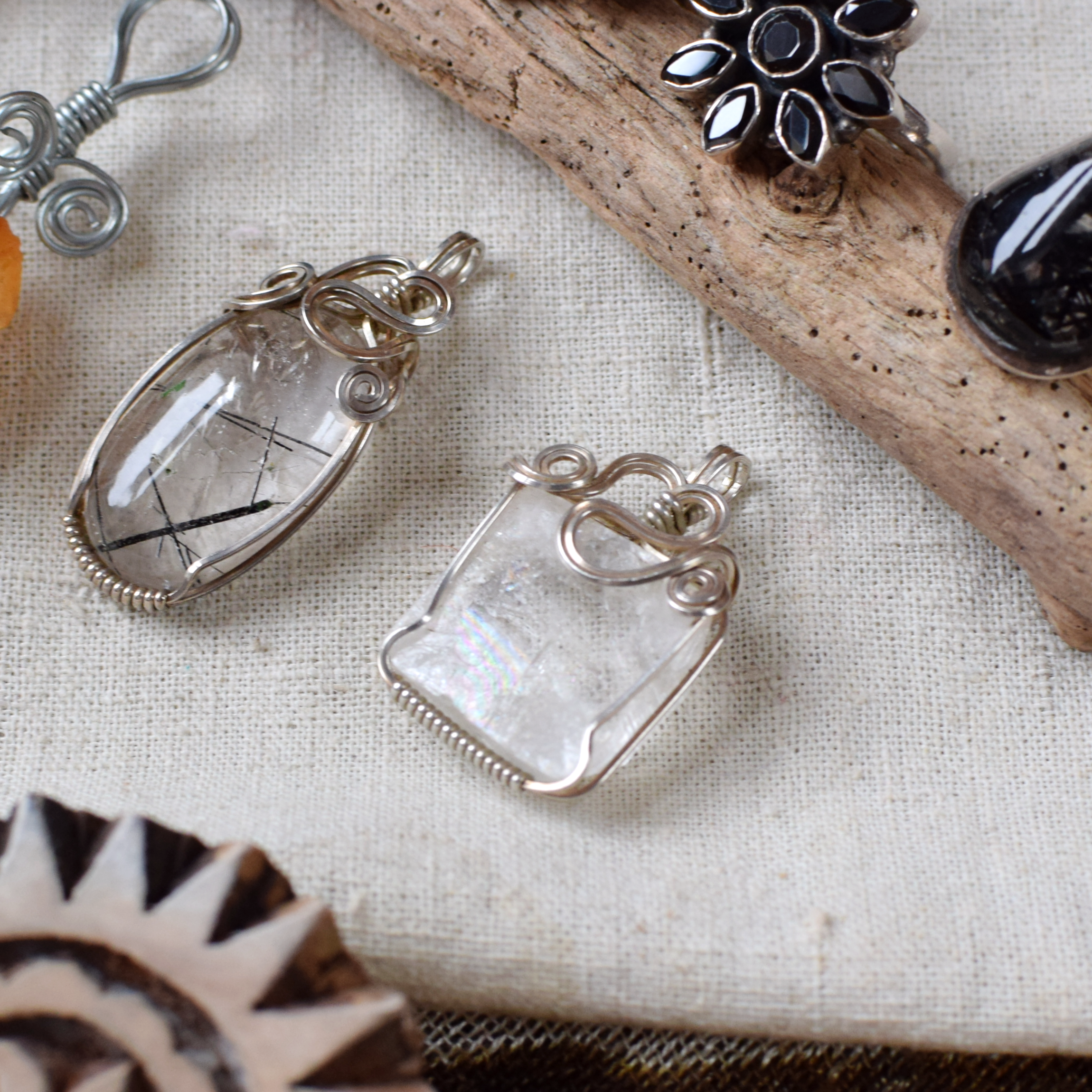 Apophyllite & Sterling Silver Pendant