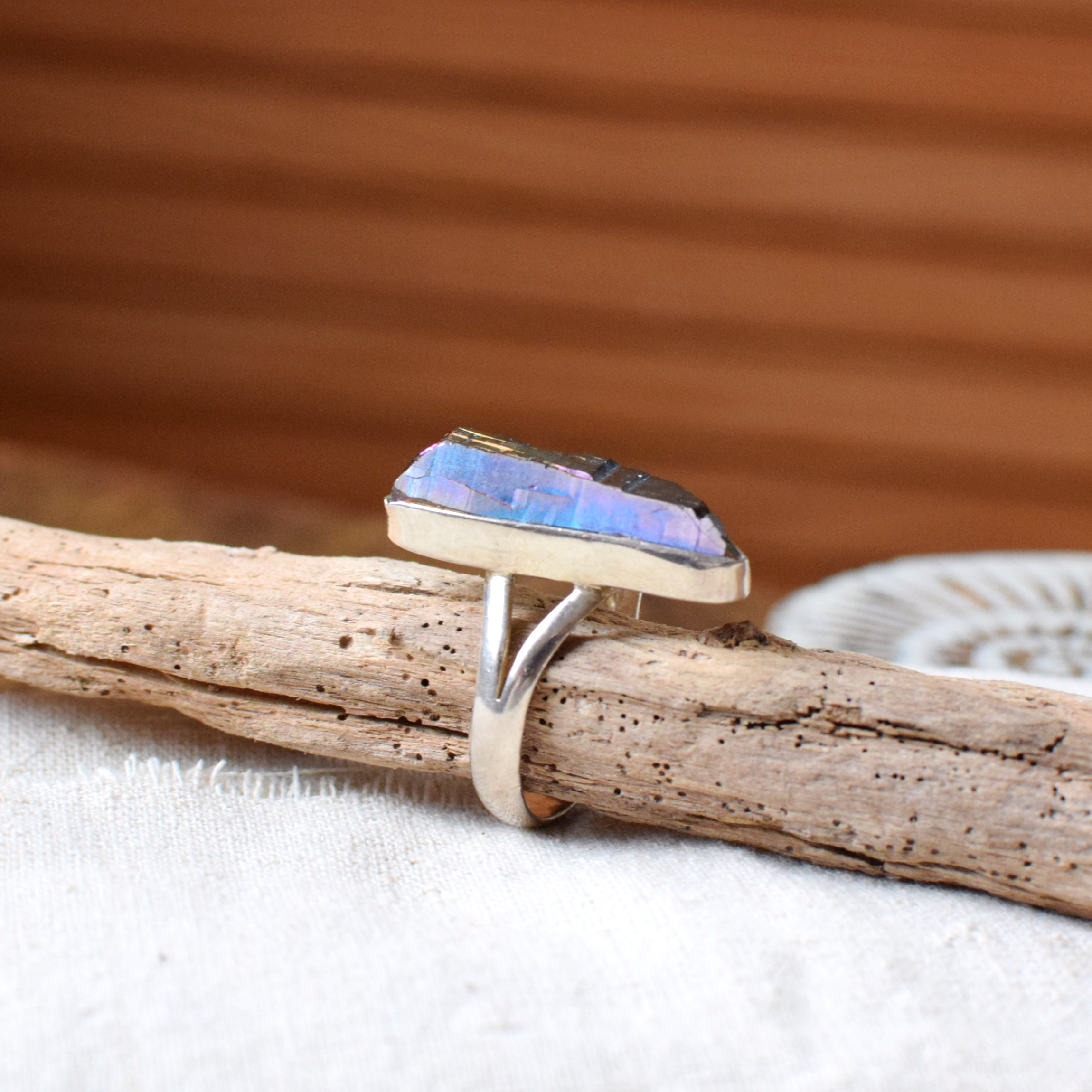 Rainbow Quartz Sterling Silver Ring P