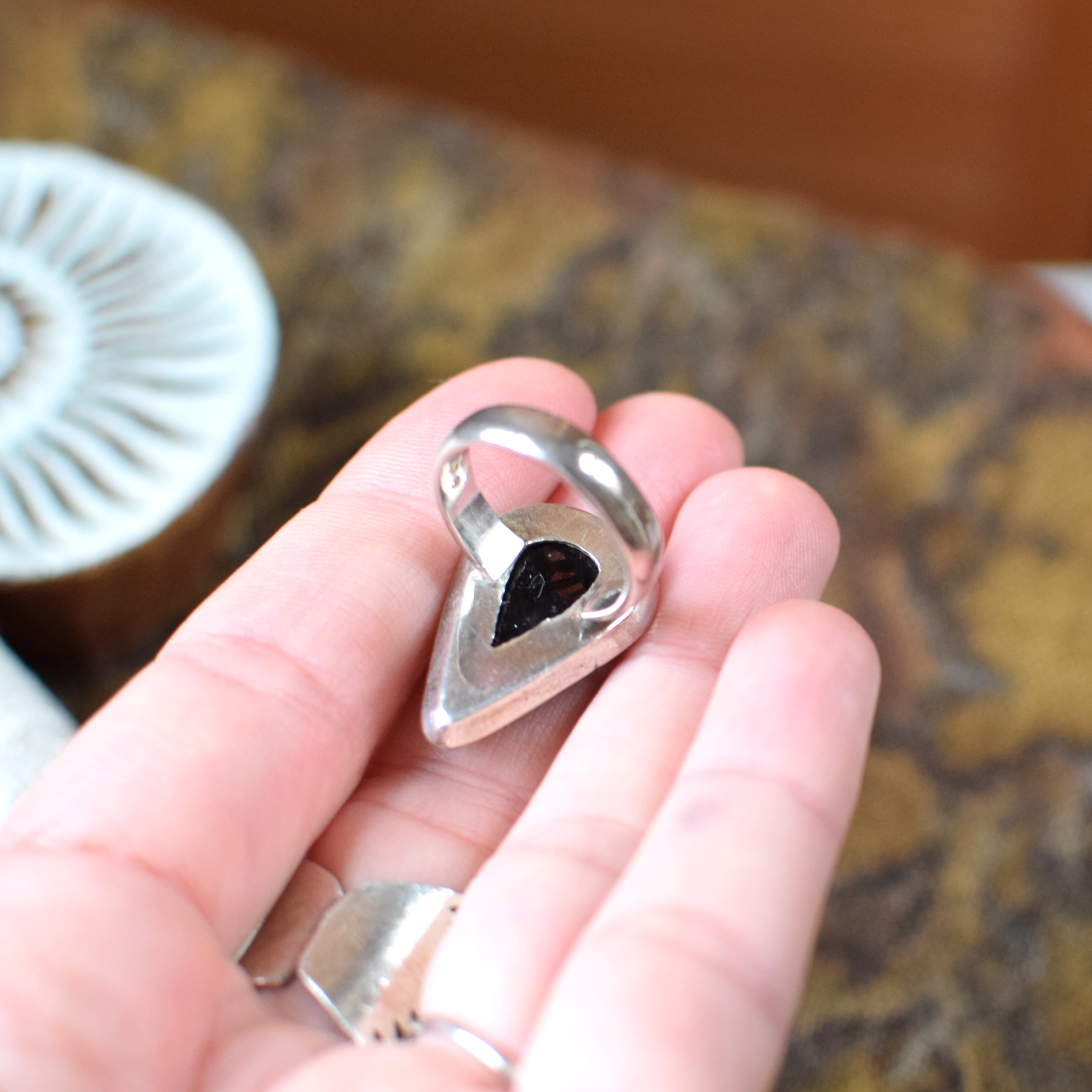 Rutilated Quartz Sterling Silver Ring M