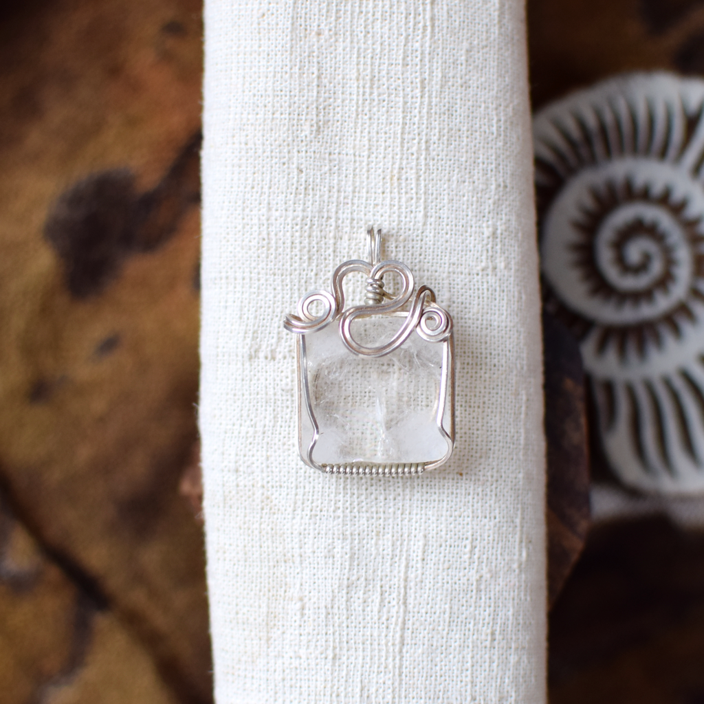 Apophyllite & Sterling Silver Pendant