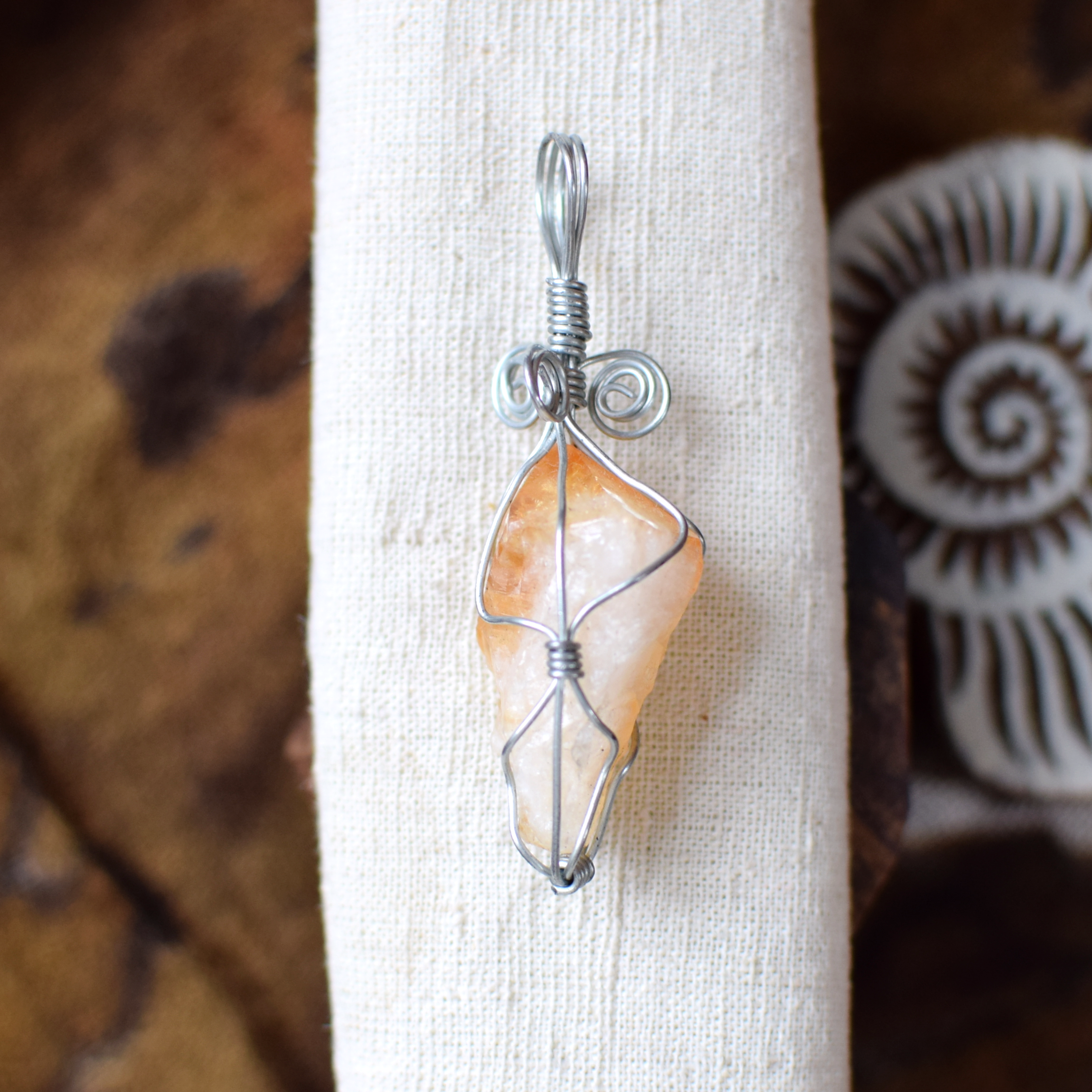 Burnt Amethyst Rough Point Pendant