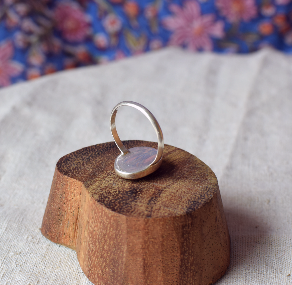 Old Silver Butterfly Wing Ring Q