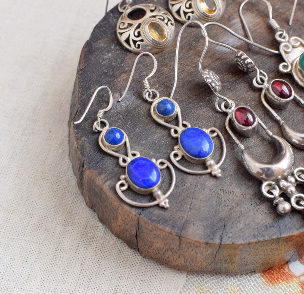 Lapis Lazuli & Sterling Silver Earrings