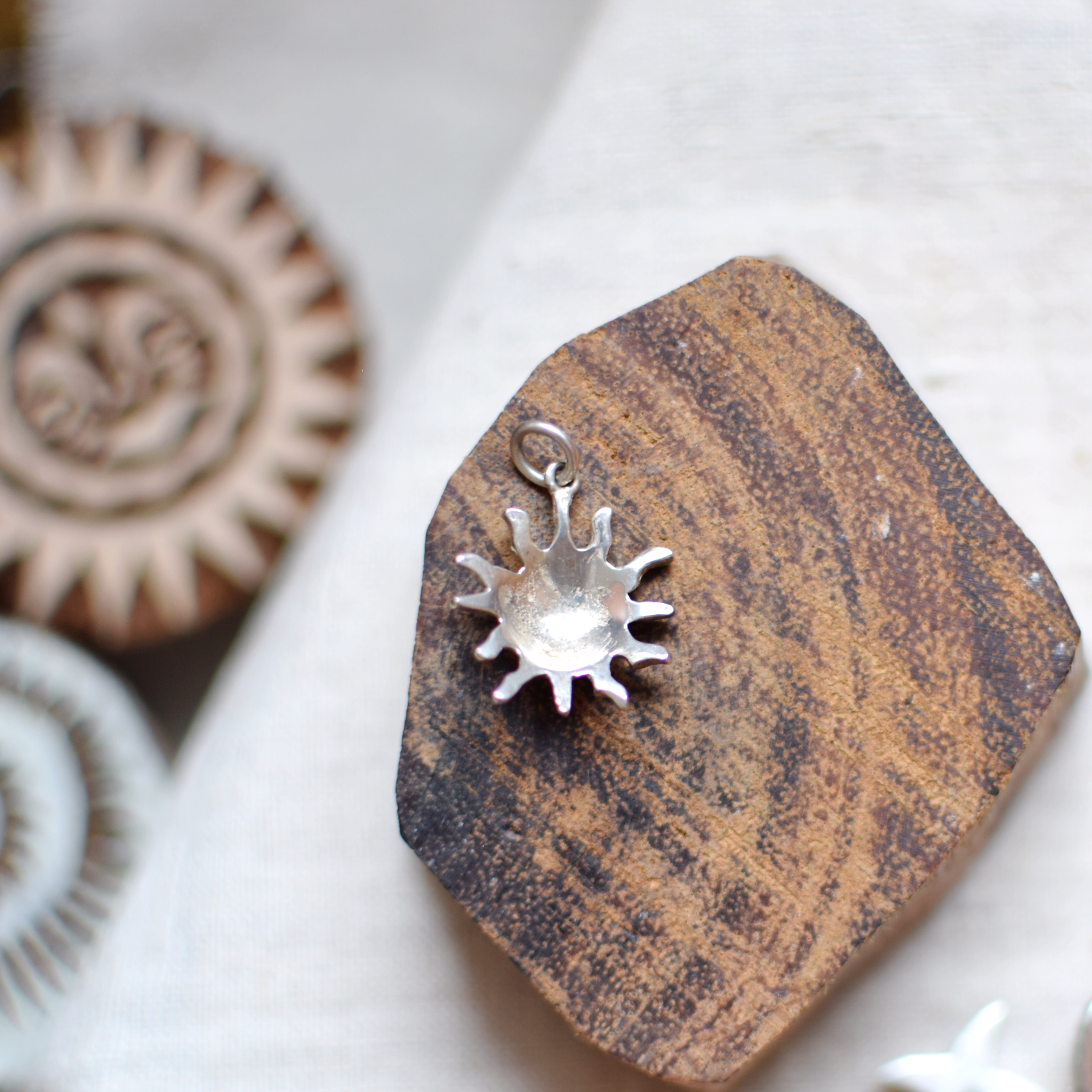 Sterling Silver Sun Face Pendant