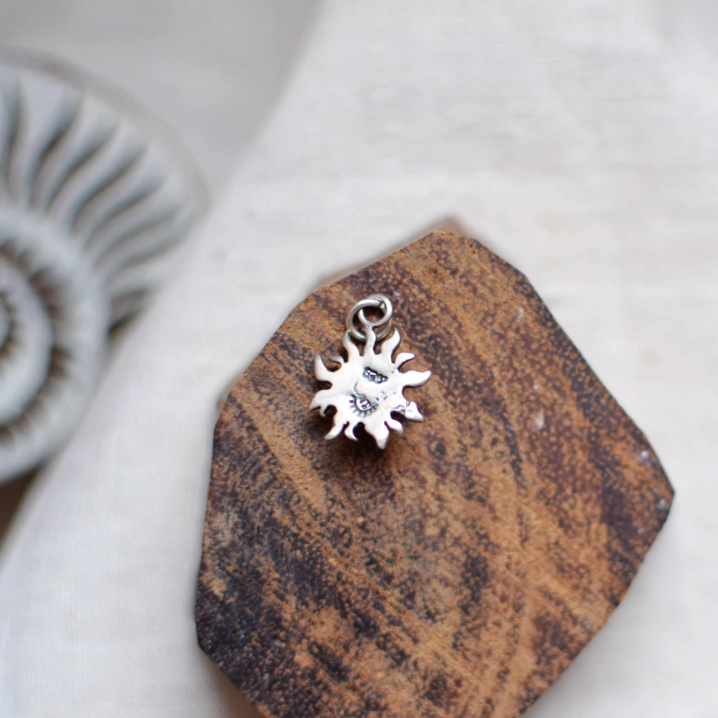 Turquoise & Silver Sun Pendant