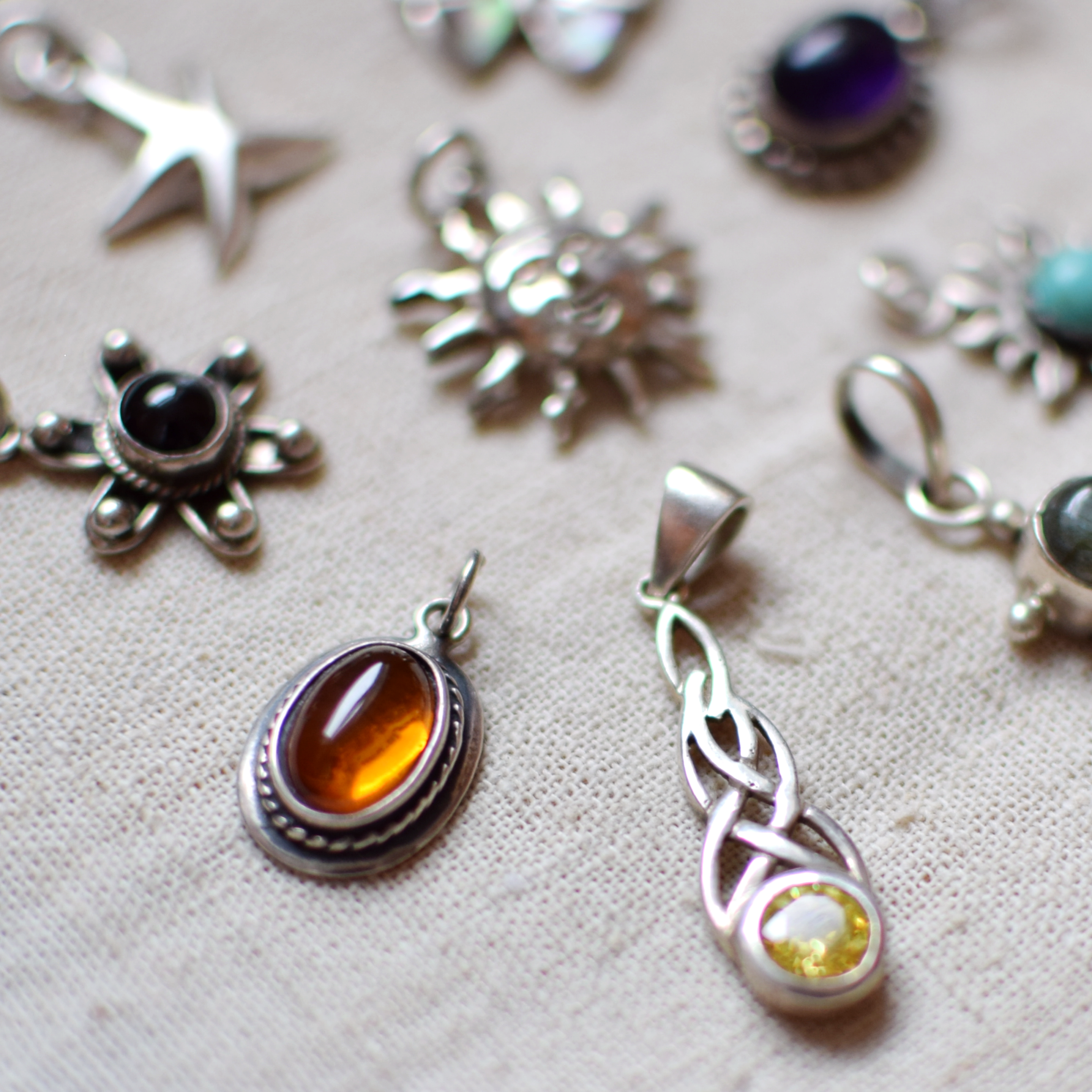 Amber Silver Pendant