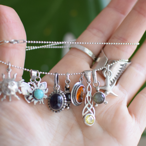 Amber Silver Pendant