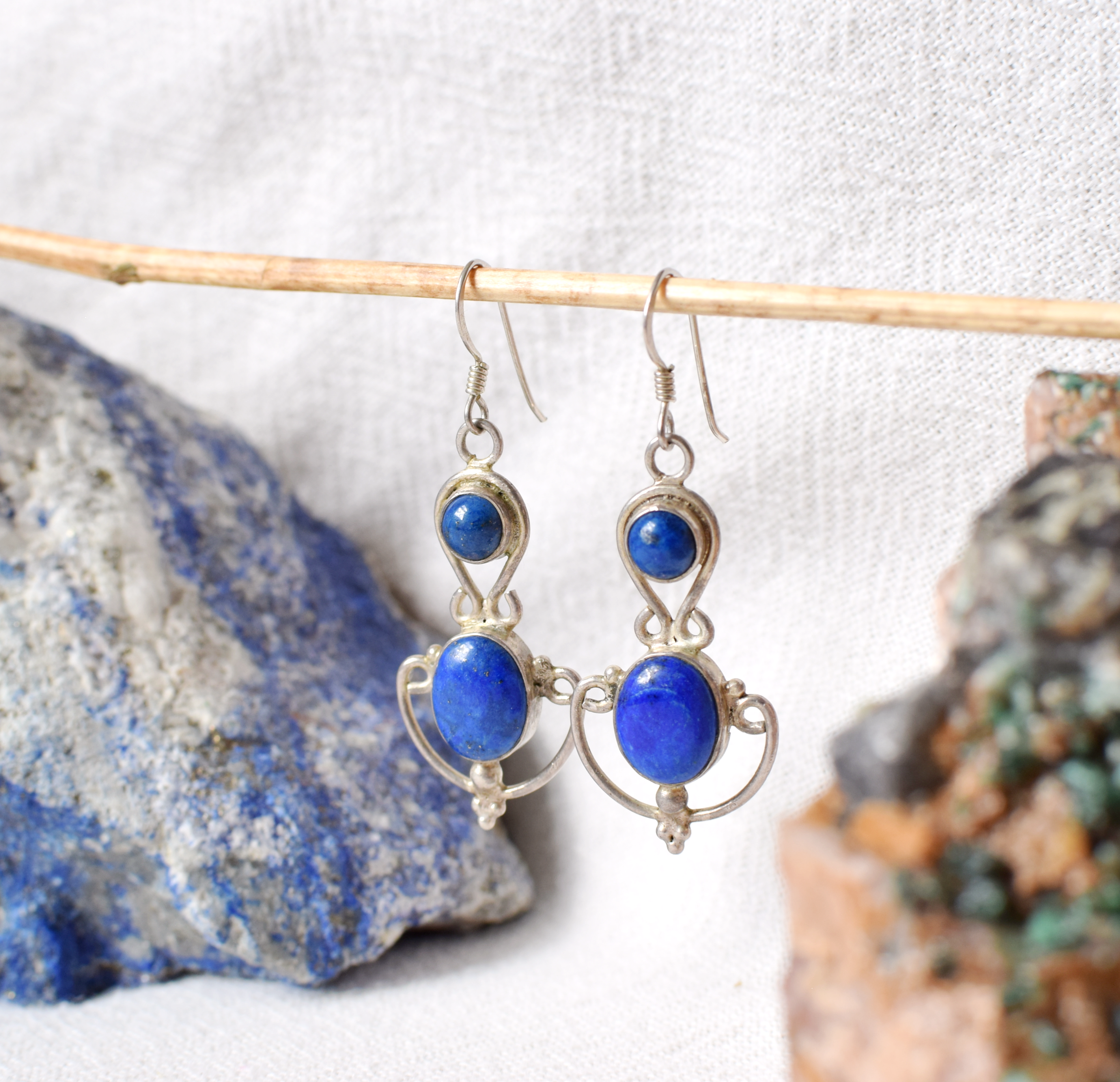 Lapis Lazuli & Sterling Silver Earrings
