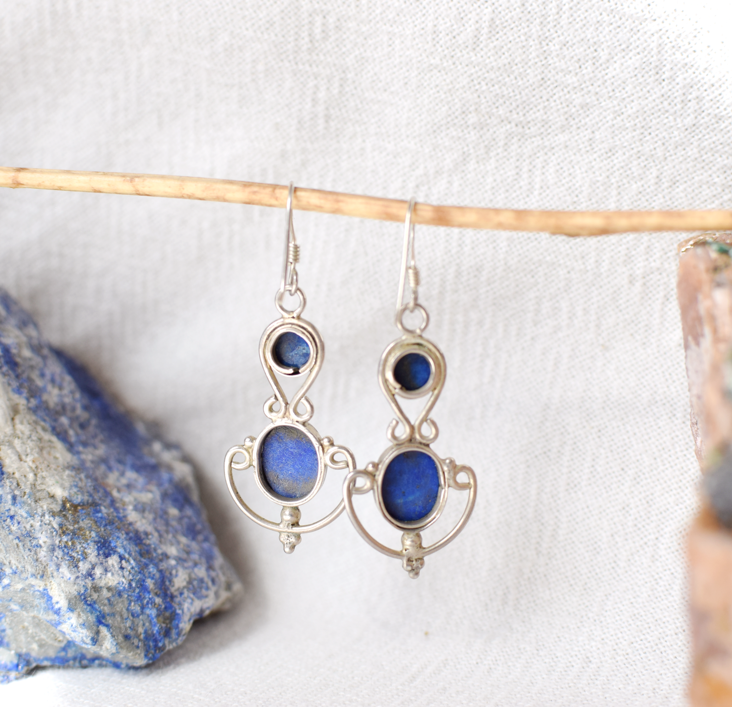 Lapis Lazuli & Sterling Silver Earrings