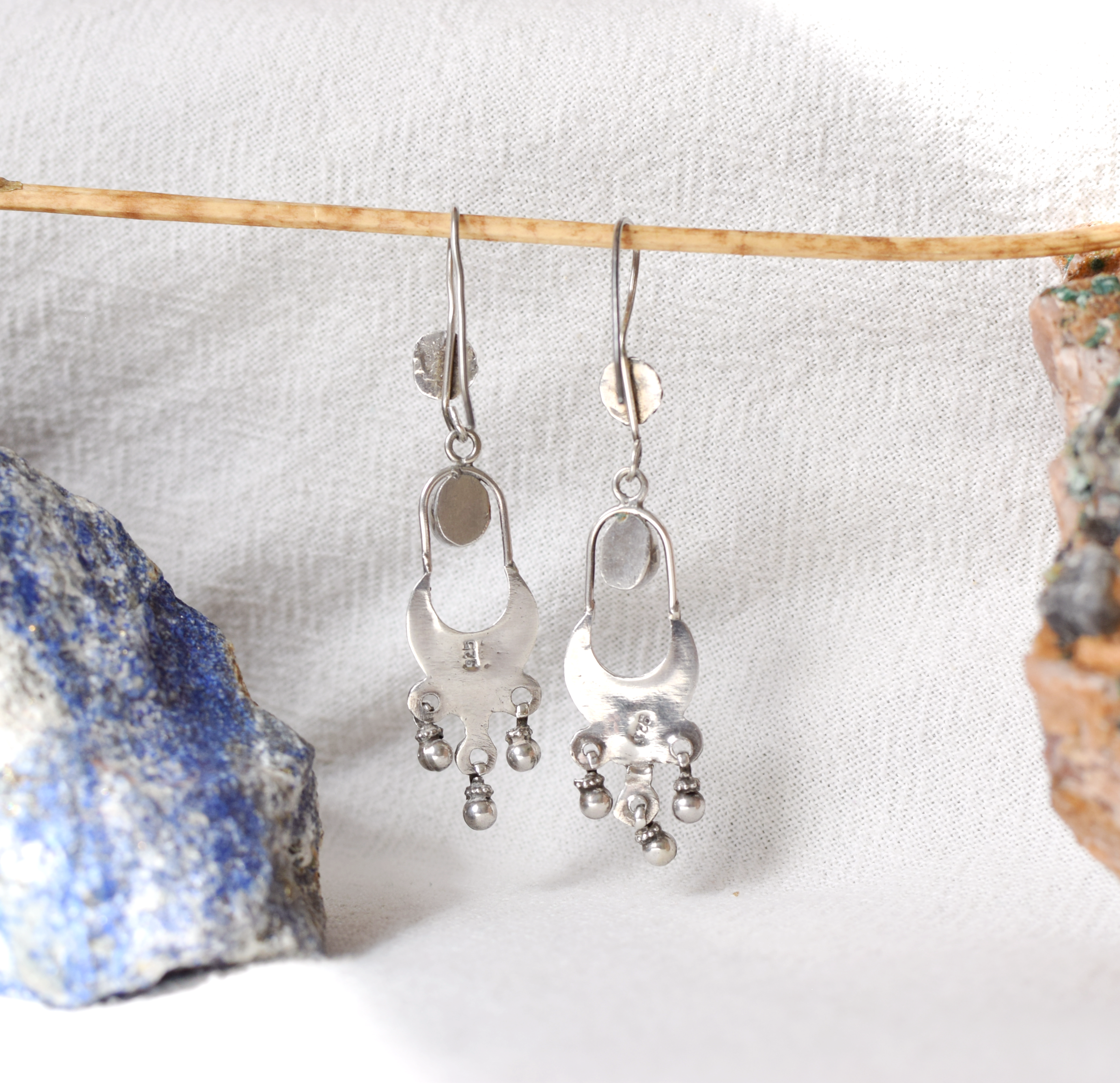 Garnet & Sterling Silver Earrings