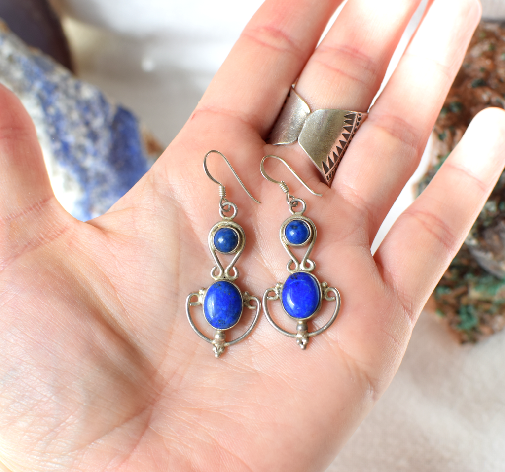 Lapis Lazuli & Sterling Silver Earrings