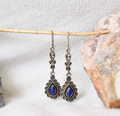 Teardrop Lapis Lazuli & Sterling Silver Earrings