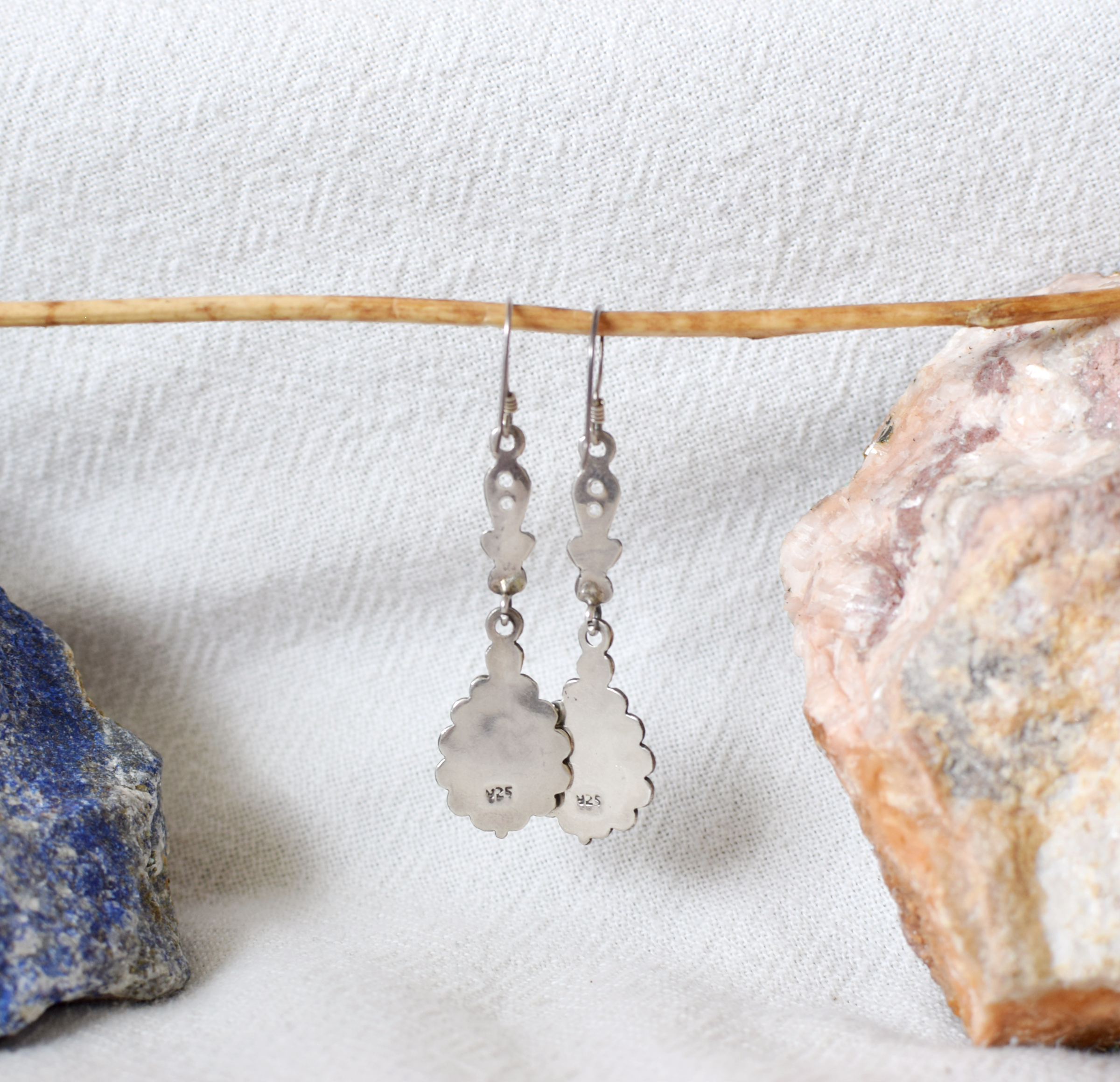 Teardrop Lapis Lazuli & Sterling Silver Earrings