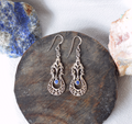 Lapis Lazuli & Sterling Silver Dangly Earrings