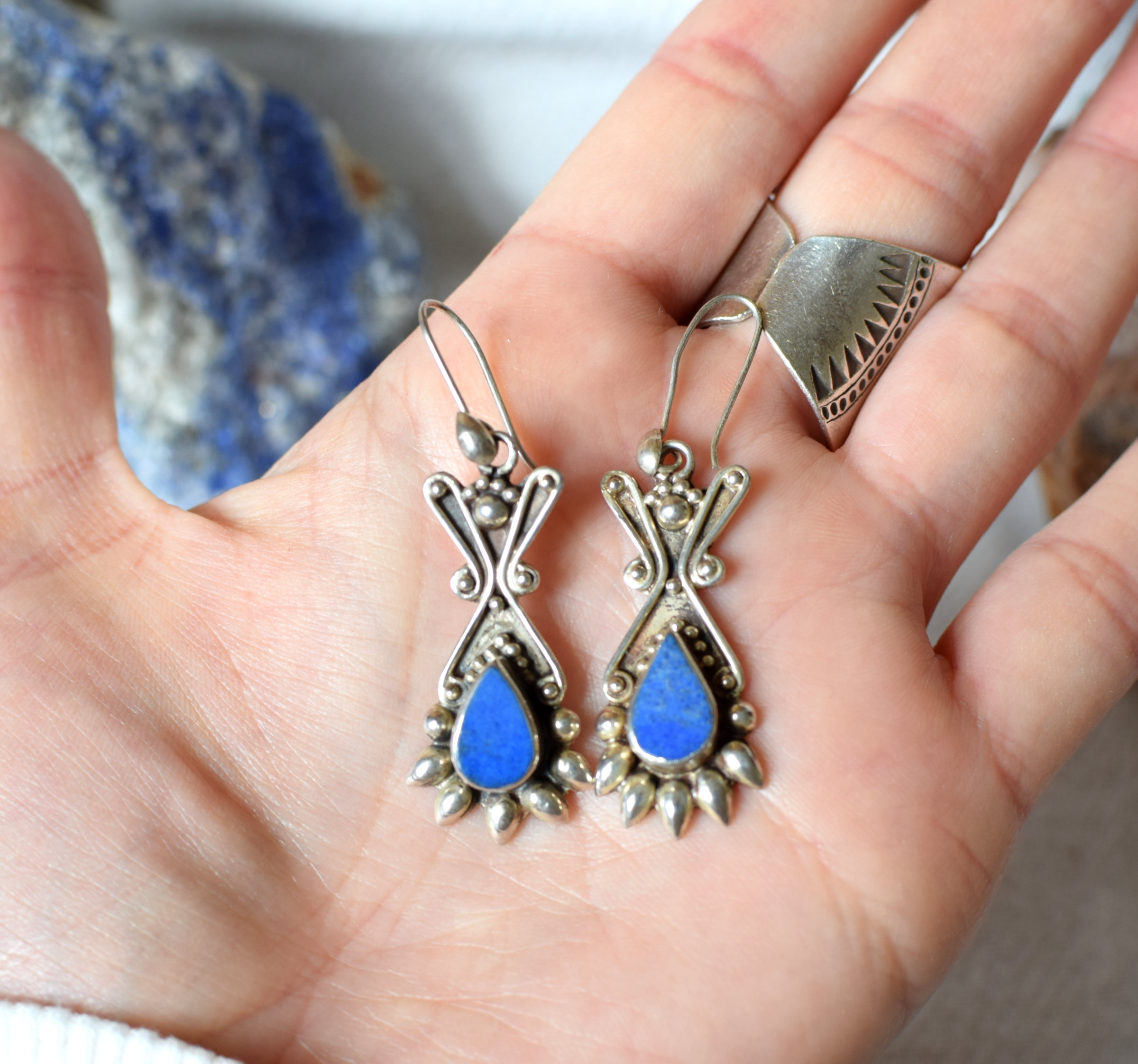 Lapis Lazuli & Sterling Silver Earrings